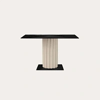 Столик Sonica с квадратной столешницей, черный металл, бежевый