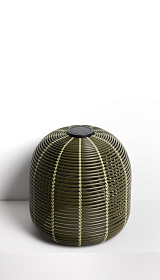 Уличный светильник Garoina из зеленого искусственного ротанга Ø50 см