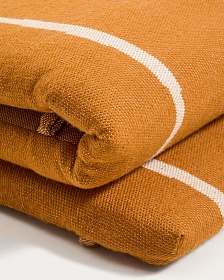 Подушка для шезлонга Daila оранжевого цвета из 100% ПЭТ с рисунком икат, 50 x 175 см