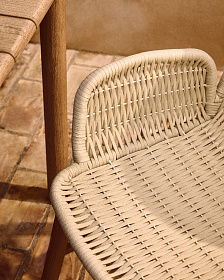 Уличный стул Alipa из акации и веревки цвета экрю