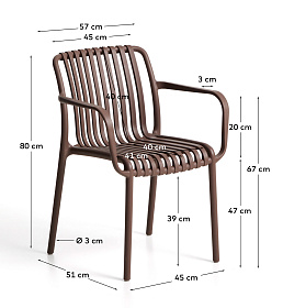 Уличный стул Isabellini из пластика коричневого цвета