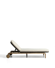 Шезлонг Alipa из массива акации и веревки темно-серого цвета