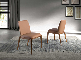 Стул 4135/CH23016 из экокожи коричневого цвета