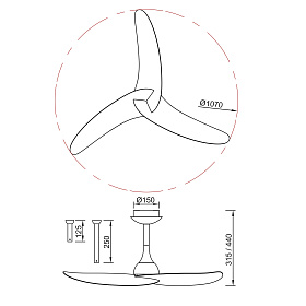 9041 Люстра-вентилятор IPANEMA III
