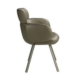 Поворотное кресло 4202 из экокожи оливково-зеленого цвета