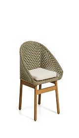 Уличный стул Olbia из искусственного ротанга и массива тикового дерева