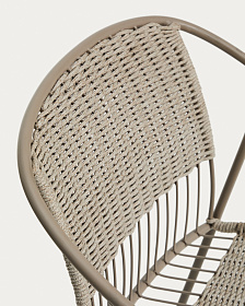 Стул уличный Atrani из стали и веревки цвета таупе
