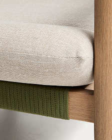 Уличный диван Menfi из массива акации и зеленой веревки, 136 см