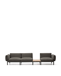 Sorells Уличный модульный 3-местный диван серый со столиком