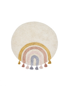 Круглый ковер Tadea 100% хлопок разноцветная радуга Ø 100 см