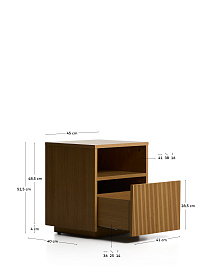 Прикроватная тумба Helvine из дубового шпона, 45 x 52 см