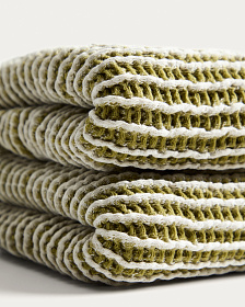 Хлопковый плед Lideba в зеленую полоску, 100 x 170 см