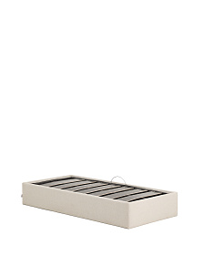 Основание кровати Nelzi с боковым открыванием из шенилла цвета экрю для матраса 90 x 200 см