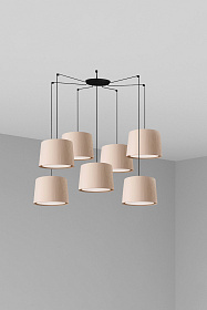 Подвесной светильник Samba с бежевым ленточным абажуром 7L