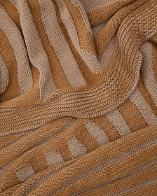 Плед Oreli бежевый зебра жаккардовый хлопок 130 x 170 см