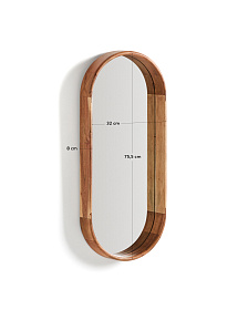 Зеркало Berale из акации, 76 x 33 см