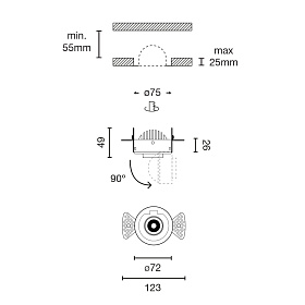 ALIA Встраиваемый светильник 8W белый 15є 2700K DALI