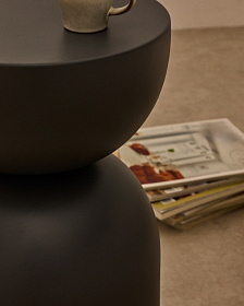 Приставной столик Rachell металл с серой окраской Ø30,5 см