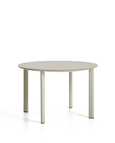 Уличный стол Erice из алюминия и закаленного стекла цвета экрю, 120 см