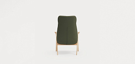 Кресло высокое Dins зеленое с каркасом из натурального бука