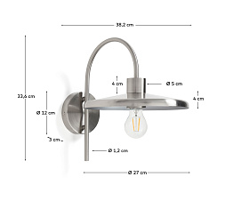Настенный светильник Nuvira из светло-серого металла