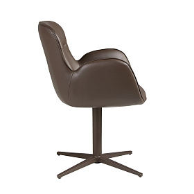 Вращающееся кресло 4205 из экокожи шоколадно-коричневого цвета
