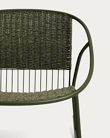 Уличное кресло-качалка Atrani из оцинкованной стали и зеленой веревки