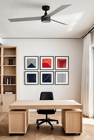 Потолочный вентилятор CRUISER L Ш1320MM черный/алюминиевый 3 P 18W LED DIM TUYA