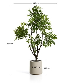 Искусственное дерево Rhus в белом горшке, 185 см