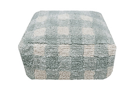 Подушка-пуф Шахматы серо-голубой 20*40*40