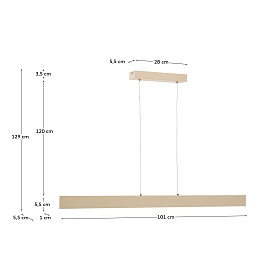 Подвесной светильник Boadella из алюминия с бежевой отделкой