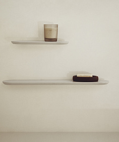 Комплект из 2 полок Arely из МДФ с бежевым лаковым покрытием, 35 см/55 см