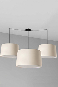 WINDSOR Подвесной светильник черный с льняными абажурами 9xE27