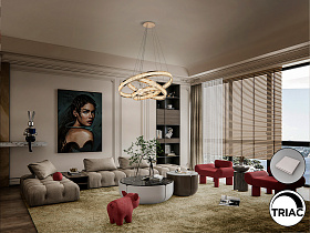 Lorian Люстра с 3 кольцами блестящее золото