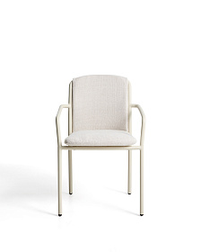 Уличный стул Linosa из бежевого алюминия с бежевой подушкой