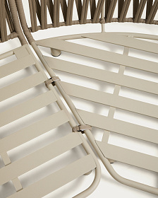 Уличный модульный диван Osani из алюминия экрю и веревки цвета таупе 274 см