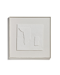 Абстрактная картина Gadir белого цвета, 80 x 80 см