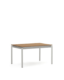 Уличный раздвижной стол Canyelles из полистирола и алюминия светло-серого цвета, 140 (200) x 90