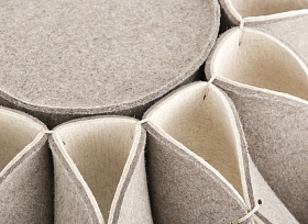 Пуф высокий Ruff Pouf бежевый Ø70