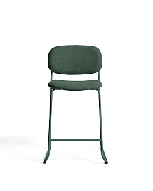 Полубарный стул Meli из зеленой синели с металлическими ножками, 65 см