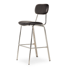 Барный стул Smilia из черного кожзаменителя