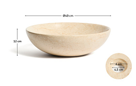 Раковина Darnen из бежевого мрамора Ø 40 см