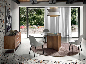 Обеденный стул A203 /4101 серый тканевый на металлических ножках