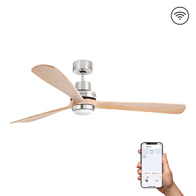 Потолочный вентилятор LANTAU XL Ш1680 DC матовый никель/сосна 3P PINO 15W TUYA