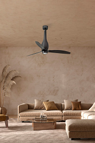 Матовый черный потолочный вентилятор Eterfan LED 128 см