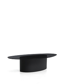 Журнальный столик Olir из черной стали и стекла 140 x 80 см