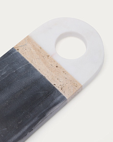 Сервировочная доска Nivol из черно-белого мрамора и травертина