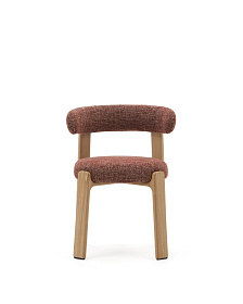 Granite Стул на 4 ножках из терракотового шенилла и массива ясеня в натуральной отделке
