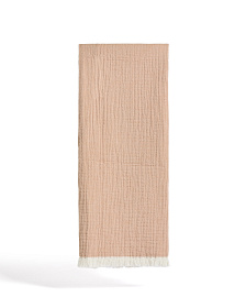 Плед Nafine из хлопкового муслина с двухцветной бахромой 130 x 170 см