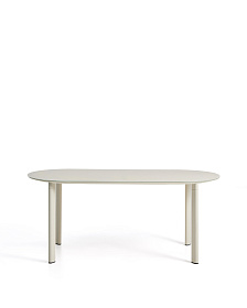 Уличный стол Erice из алюминия и закаленного стекла цвета экрю, 180 x 90 см